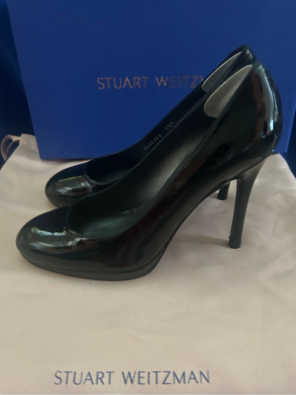 Stuart Weitzman Black Patent Stiletto Pumps